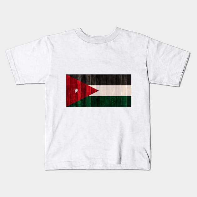 Flag of Jordan - Wood Kids T-Shirt by DrPen